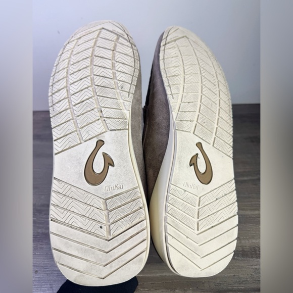 OluKai Ka’a Grey Italian Suede Drop Heel Loafers size 11 $179.90 - Picture 9 of 10